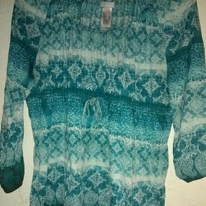 Liz wear blue  maternity top